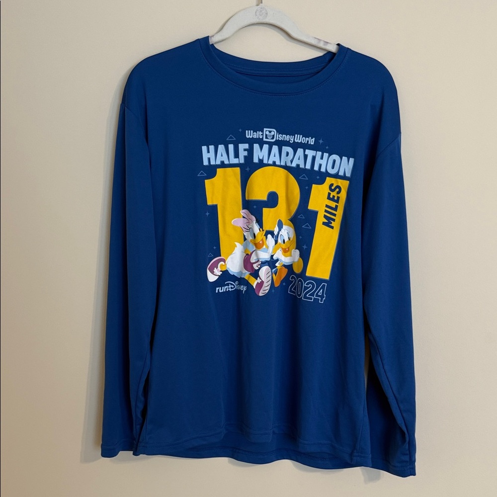 Run Disney Half Marathon 2024 Athletic Long Sleeve Shirt SZ L
